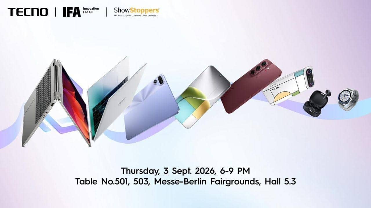 TECNO Showcases 5 Innovations at IFA 2026, Focusing on AI and User Experience