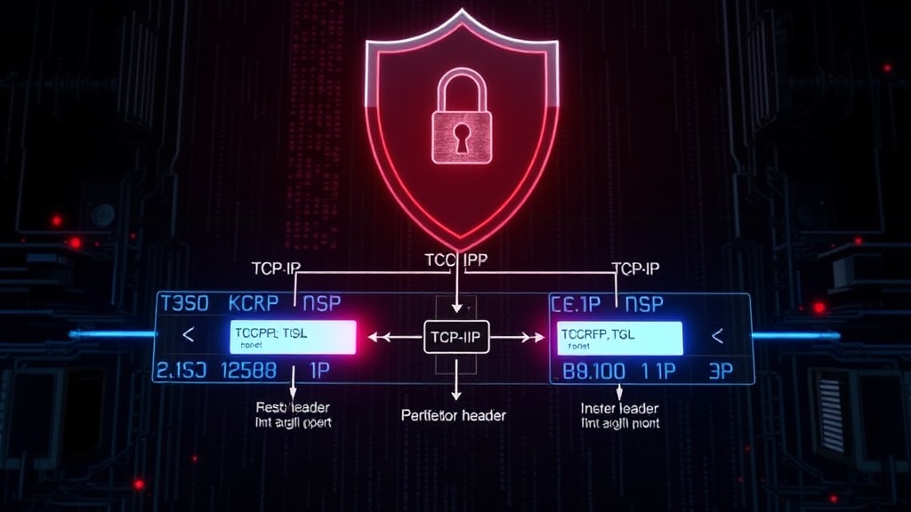 Diagram illustrating TCP/IP packet headers and potential interception points