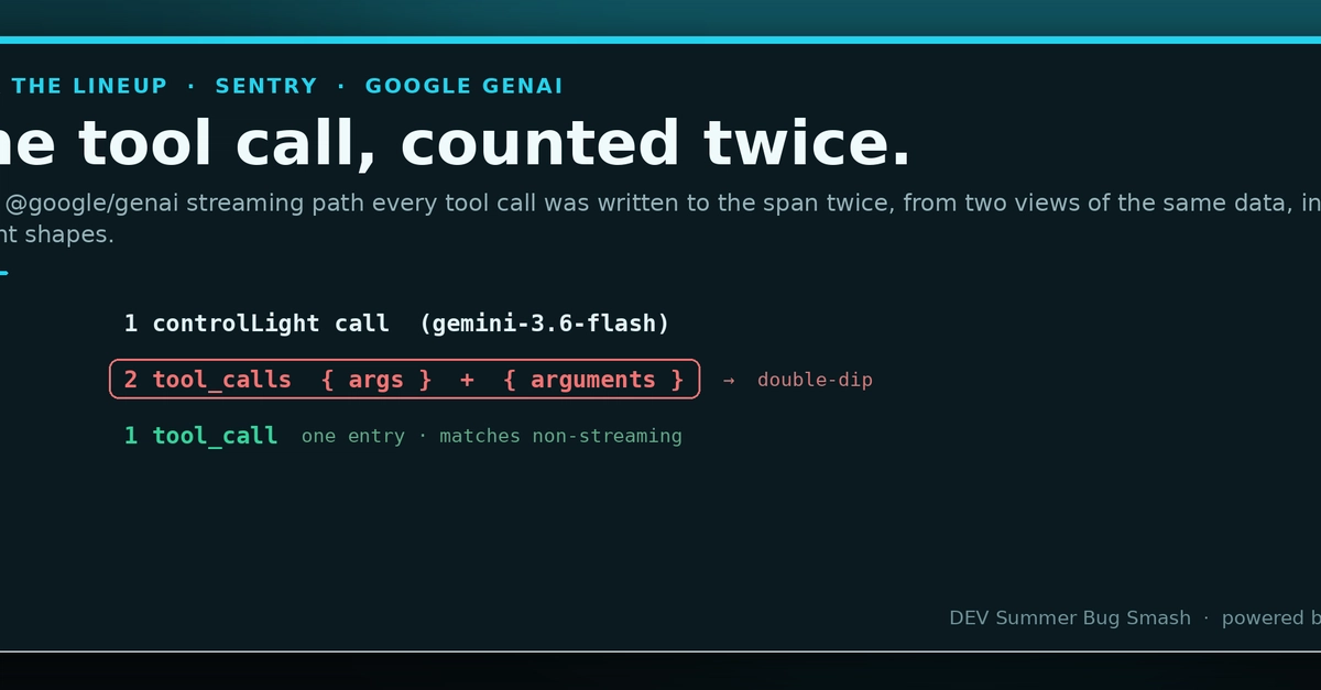 Sentry JS SDK Double-Counts Google GenAI Streaming Tool Calls