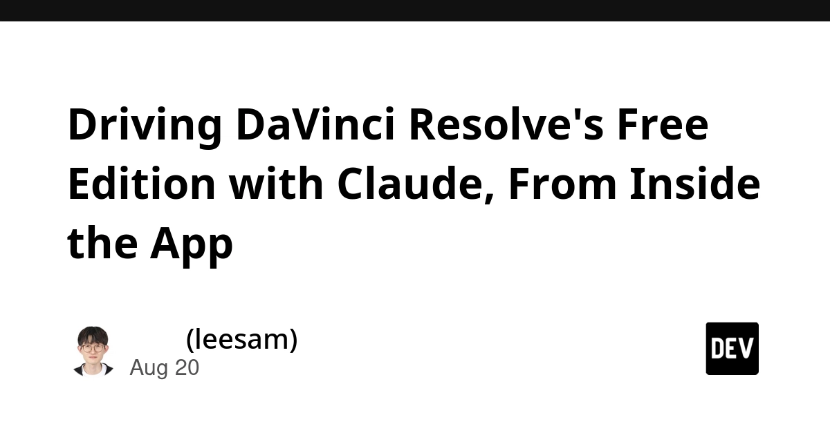 DaVinci Resolve Free Edition Controlled by Claude via In-App Scripts