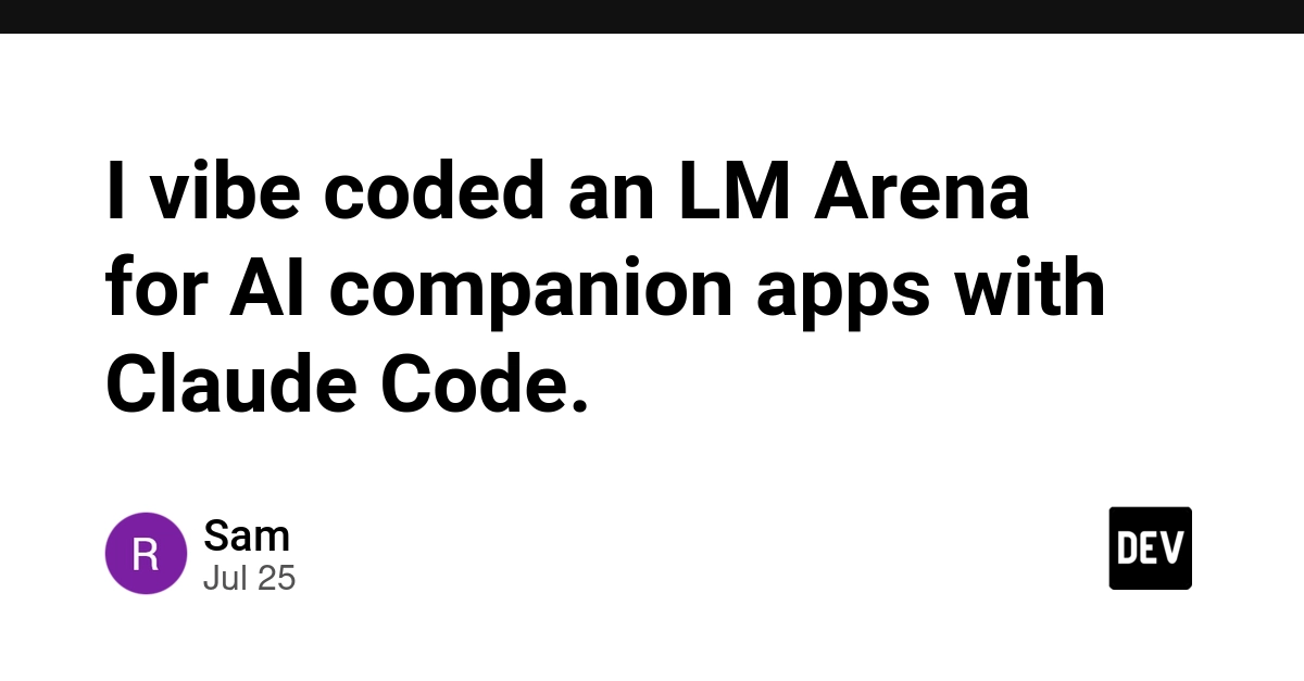 AI Companion Arena Launched: Claude Code Builds Leaderboard