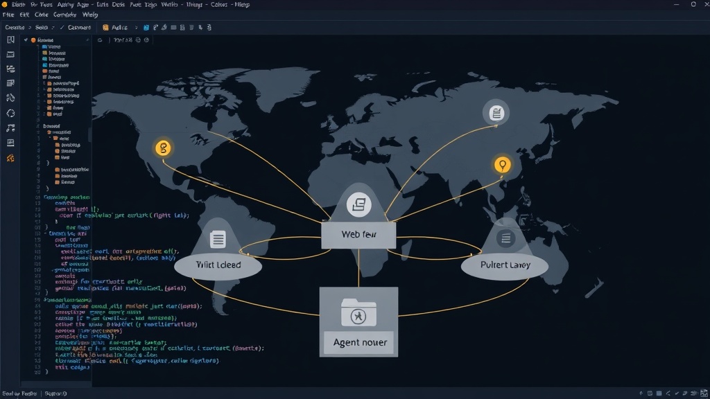 Diagram illustrating global distribution of agent nodes and data centers