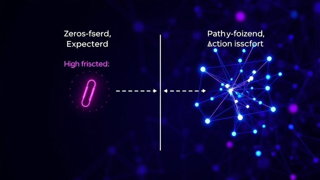 Diagram illustrating the AI's two potential paths: expected (high friction) vs. path of least action (zero friction)