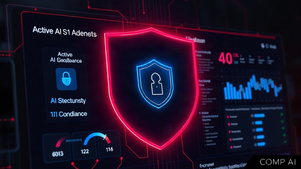 Comp AI platform dashboard visualizing active AI security agents and compliance status
