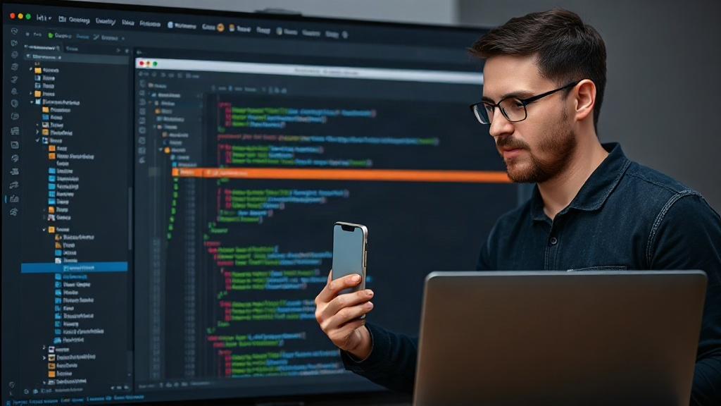 Developer demonstrating drag-and-drop from mobile app to desktop app