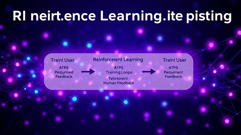 A diagram illustrating the Reinforcement Learning from Human Feedback (RLHF) training loop for AI models.