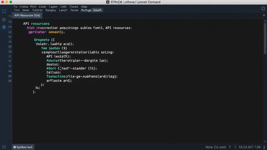 Command line interface showing the strides/laravel-api-module package generating API resources