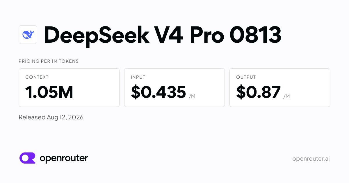 DeepSeek V4 Pro 0813 LLM Released with Enhanced Reasoning and Coding
