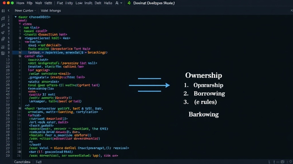 Illustrative diagram showing Rust's ownership and borrowing rules