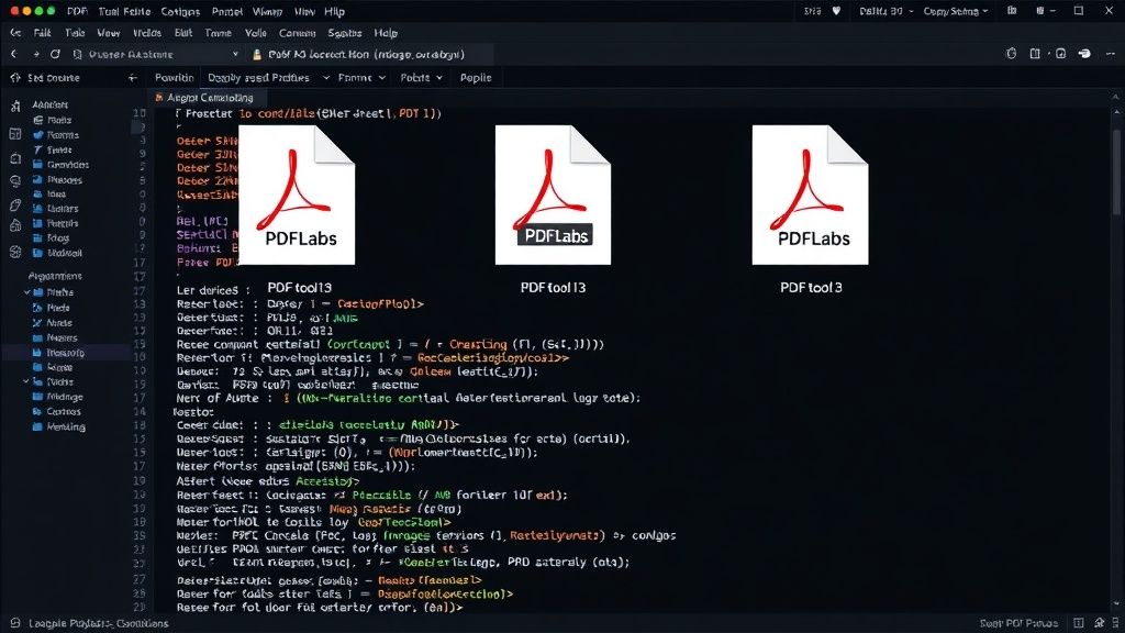 Screenshot of PDFLabs interface showing multiple PDF tools available