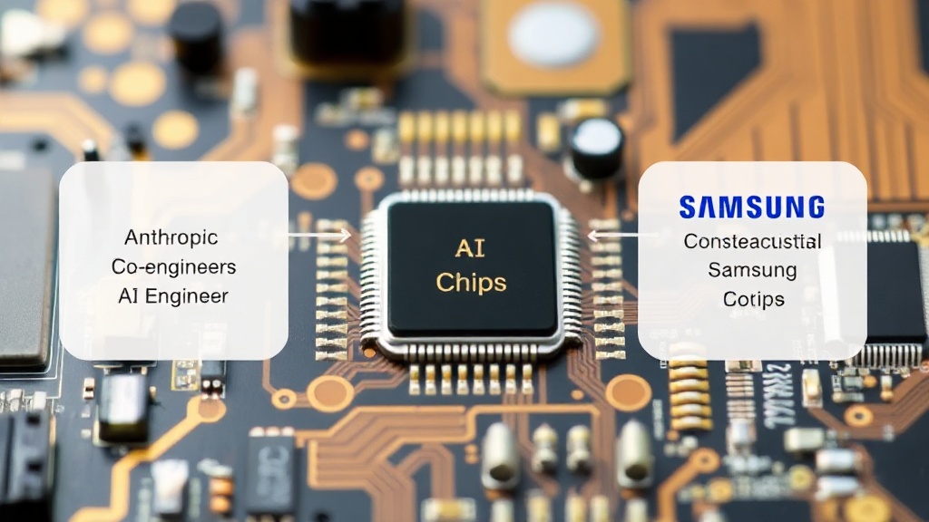 Diagram illustrating the co-design process between Anthropic's AI engineers and Samsung's chip manufacturing team