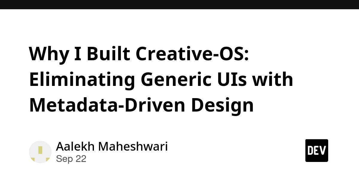 Creative-OS Fights UI Homogenization with Metadata-Driven Design