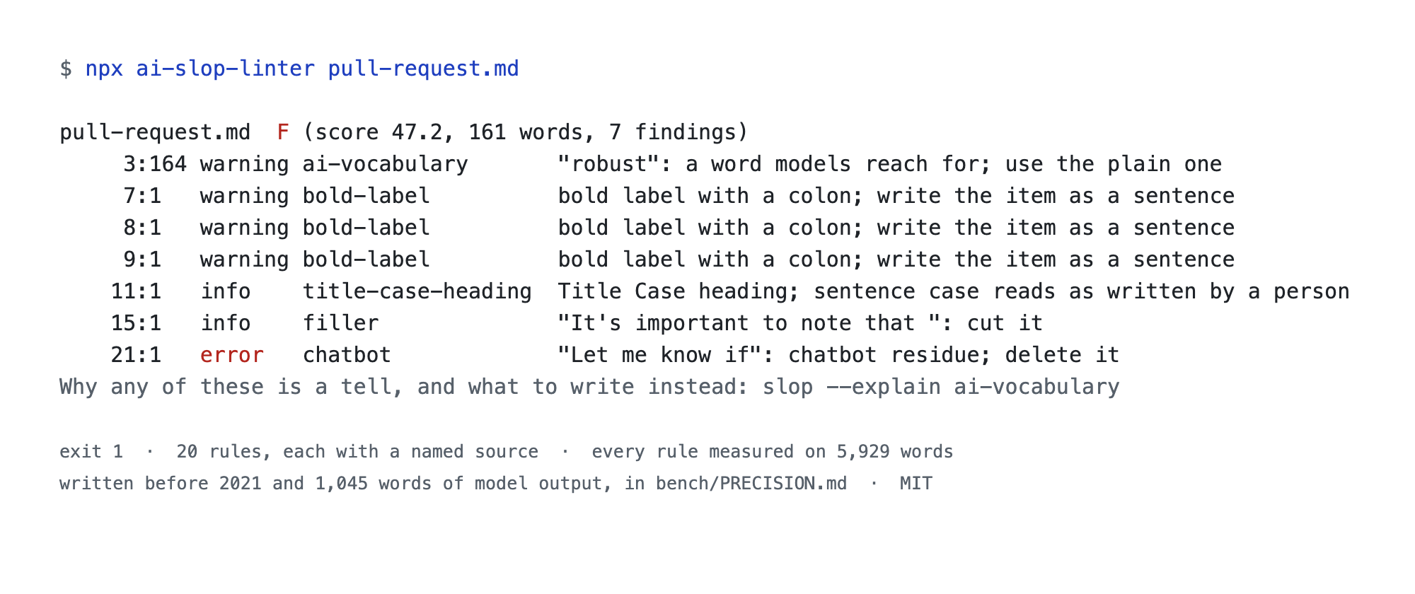 New Linter Flags AI Writing Artifacts, Even in Human-Written Code