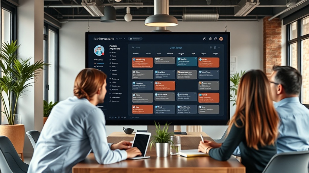 AI assistant interface showing a family calendar with integrated task management