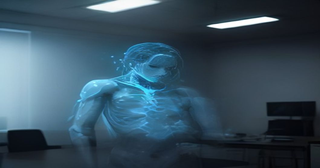 A chest X-ray highlighted by an AI algorithm indicating potential pneumonia