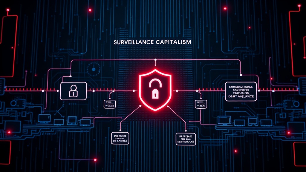 Diagram illustrating the data flow in a typical surveillance capitalism model