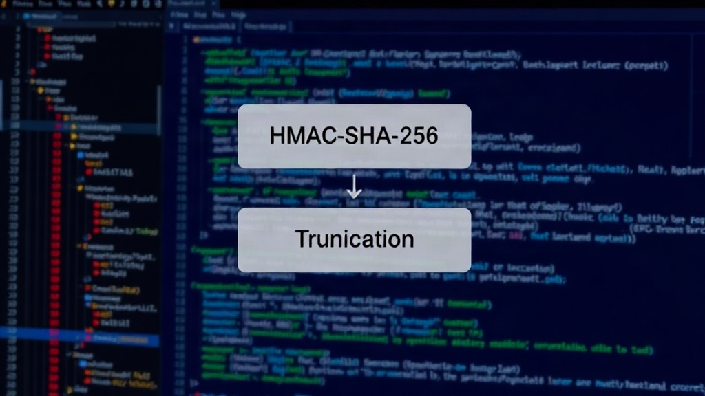 Diagram illustrating HMAC-SHA-256 derivation and truncation for API key fingerprinting