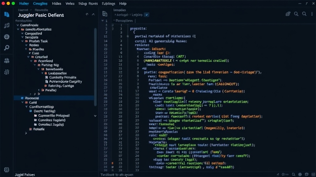 Juggler GUI showing a coding task being defined and AI-generated code
