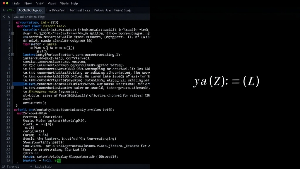 Raw LaTeX output in a terminal versus a rendered equation