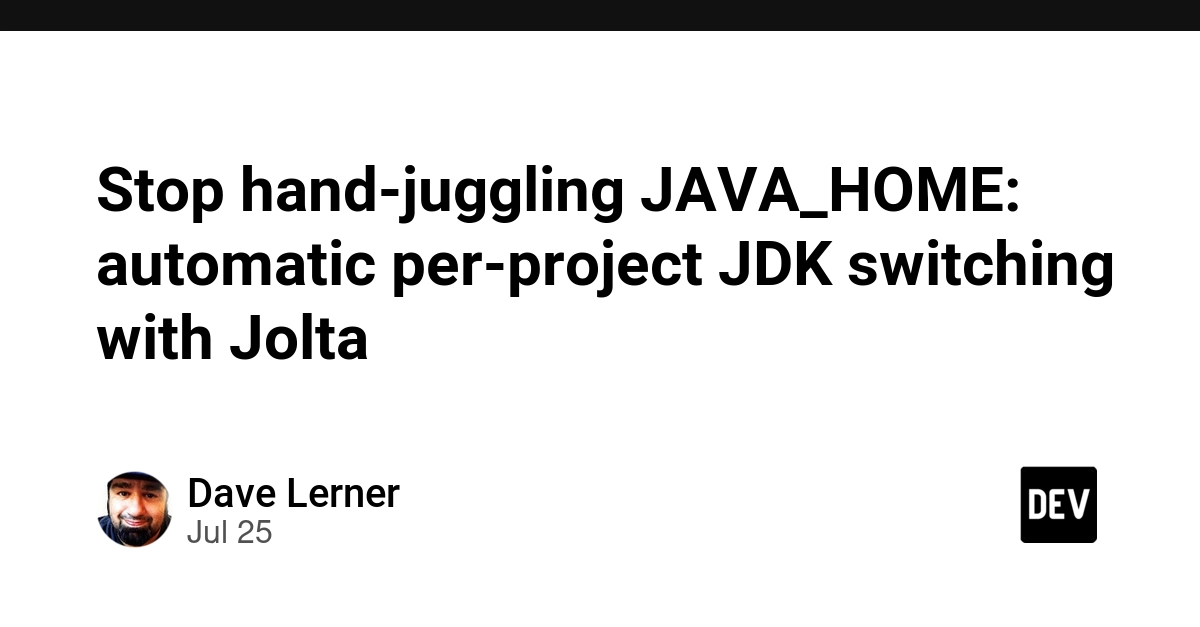 Jolta Automates JDK Switching for Java Developers