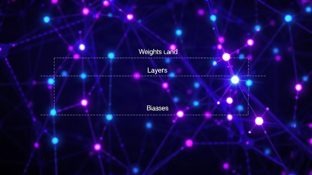 Diagram illustrating the concept of weights and biases in a neural network layer.
