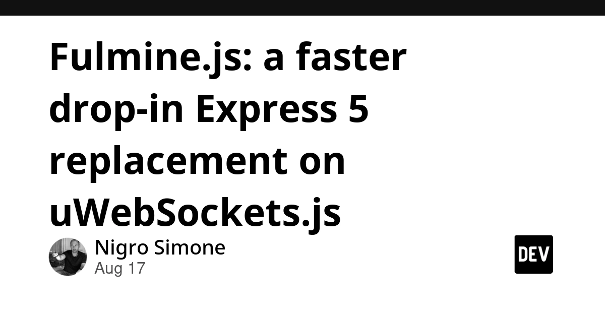 Fulmine.js: Express 5 Replacement Boosts Speed 2x-20x on uWebSockets.js