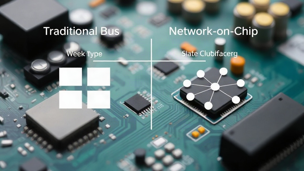 Diagram comparing a traditional bus architecture to a Network-on-Chip