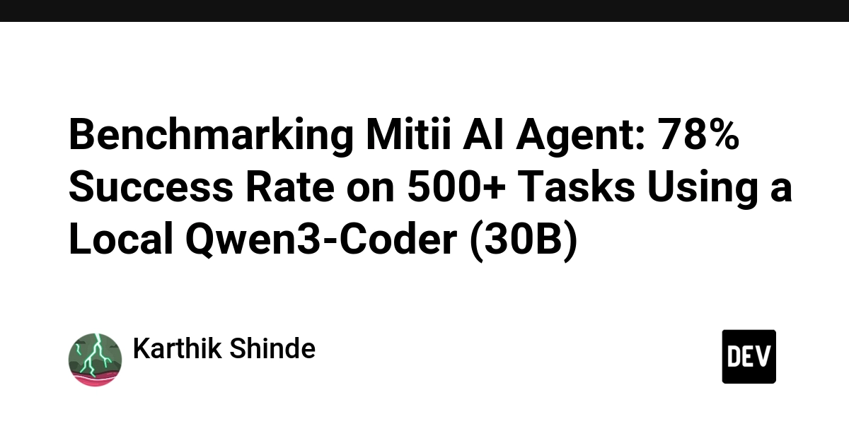 Mitii AI Agent Achieves 78% Success Rate on 515 Tasks with Local Qwen3-Coder (30B)