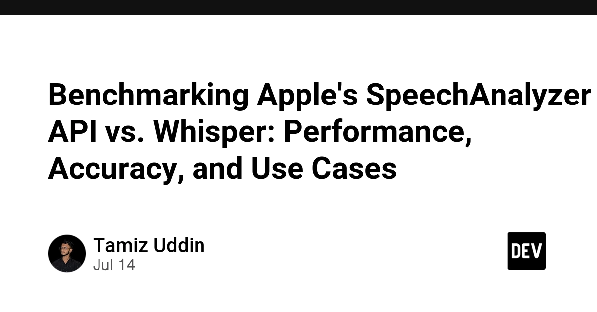 Apple SpeechAnalyzer vs. Whisper: A Benchmarking Showdown