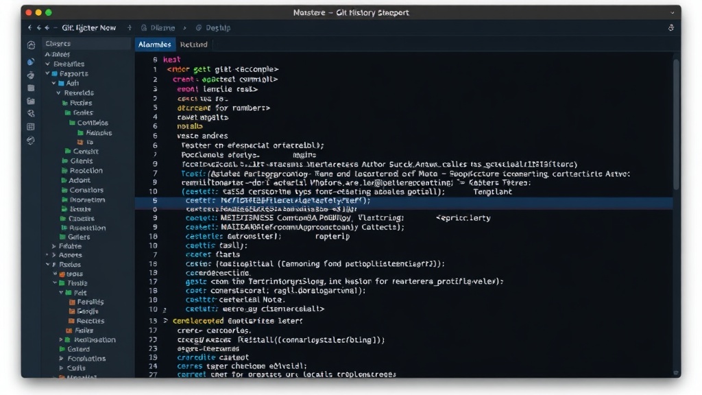 Example of `git blame` output showing commit hash, author, and line number.