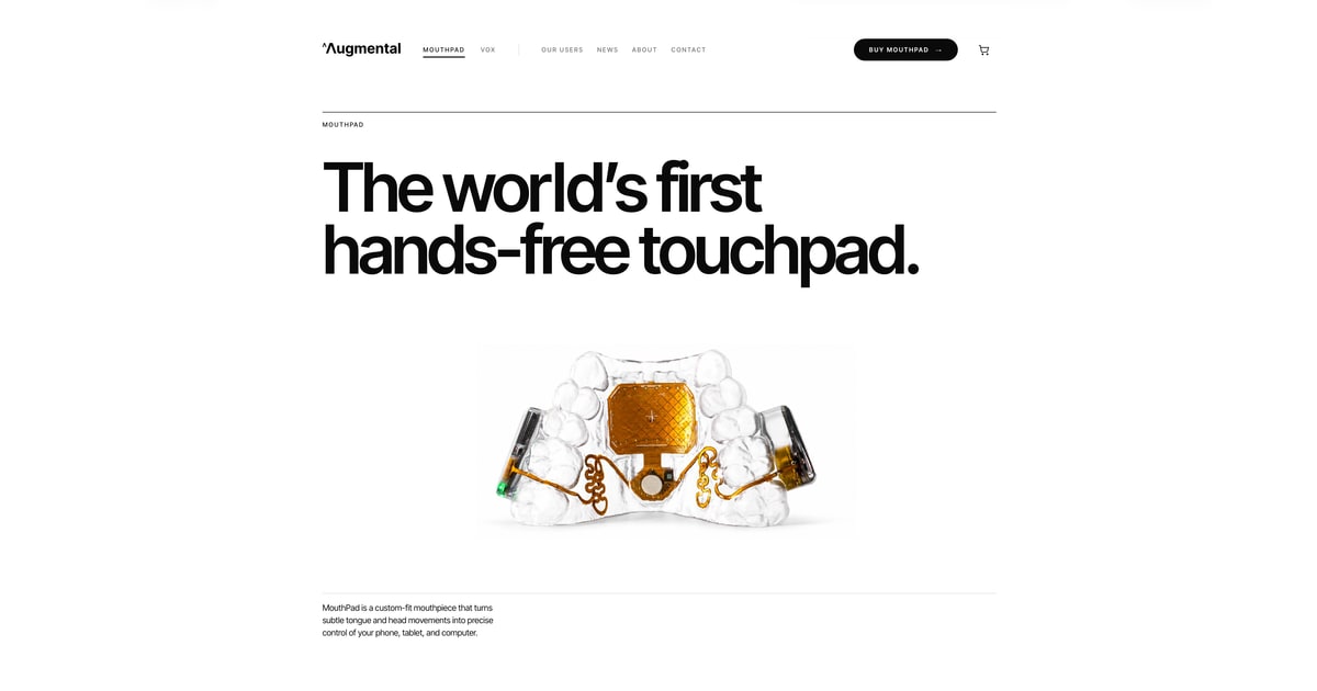 MouthPad: Tongue-Controlled Touchpad Aims for Hands-Free Computing