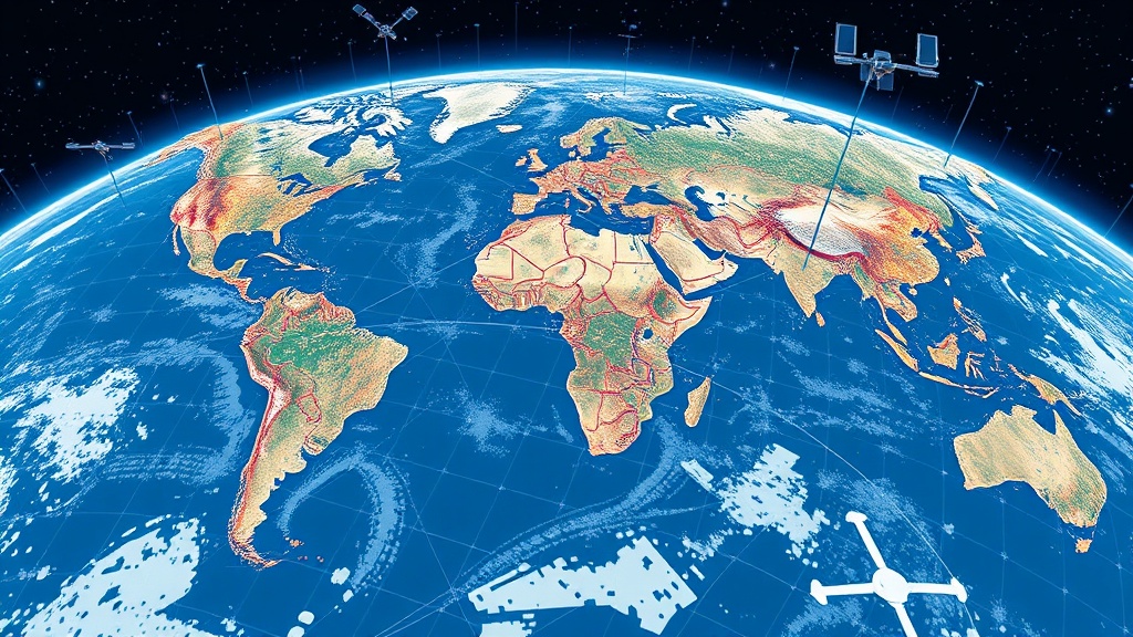 Interactive 3D map showing thousands of satellites orbiting Earth in real-time