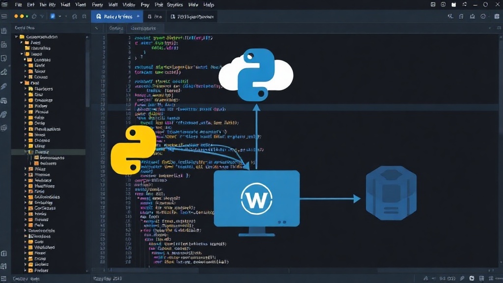 A diagram illustrating the components of a typical Python web app deployment on a VPS