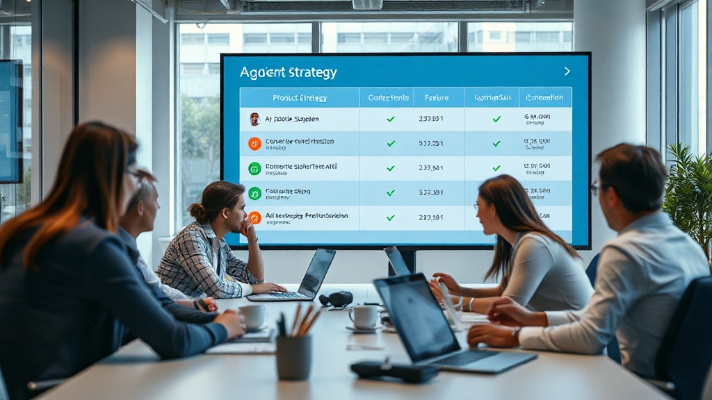 AI agent interface displaying product strategy and feature prioritization tasks