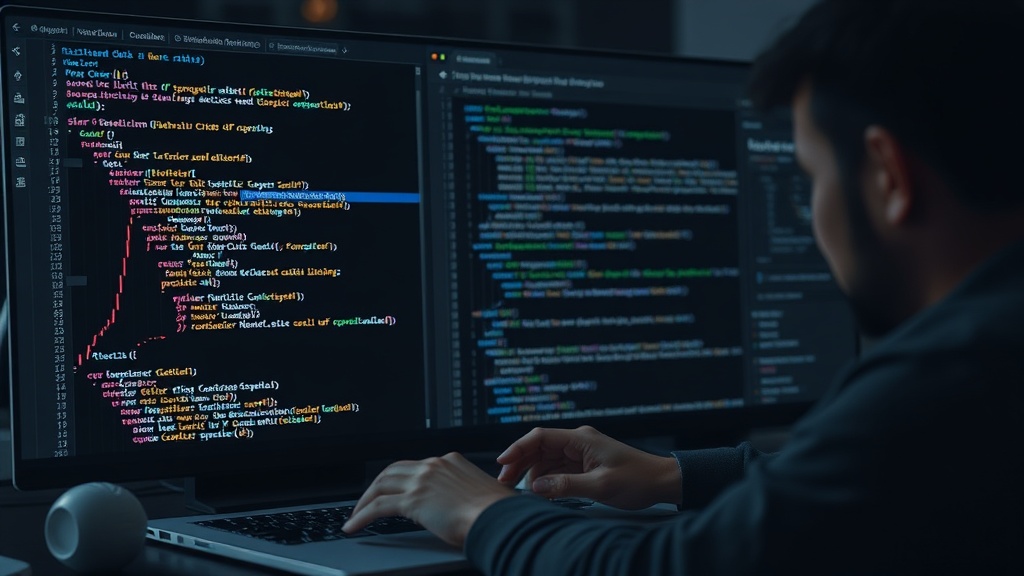 Developer checking API response codes and product listings on multiple platforms