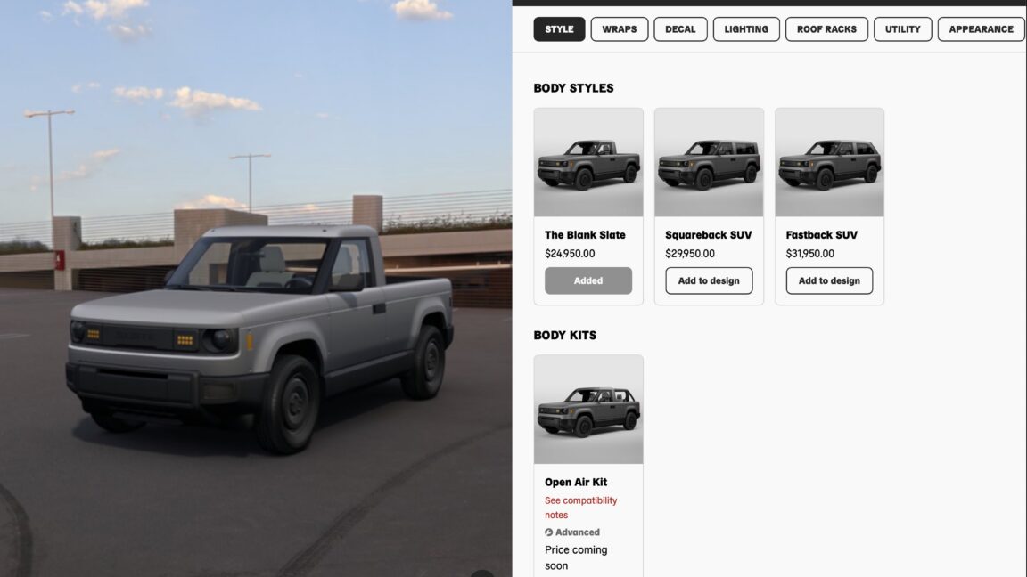 Slate Auto's $25K Electric Pickup Truck Builder Now Live
