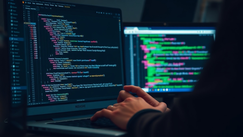 Developer writing Python code to control a web browser with Selenium