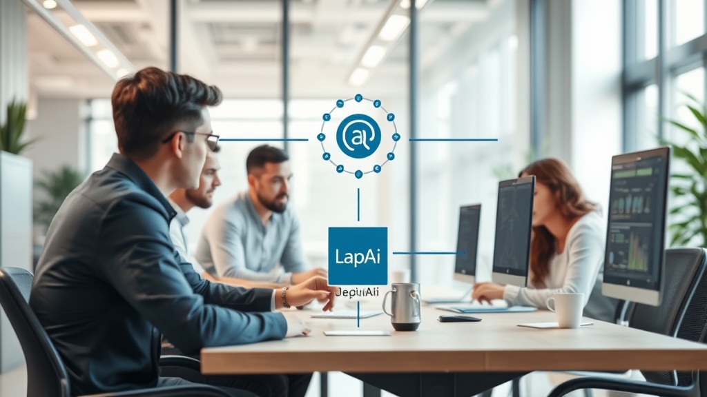 Conceptual diagram illustrating AI agents interacting directly with an operating system via LapuAi