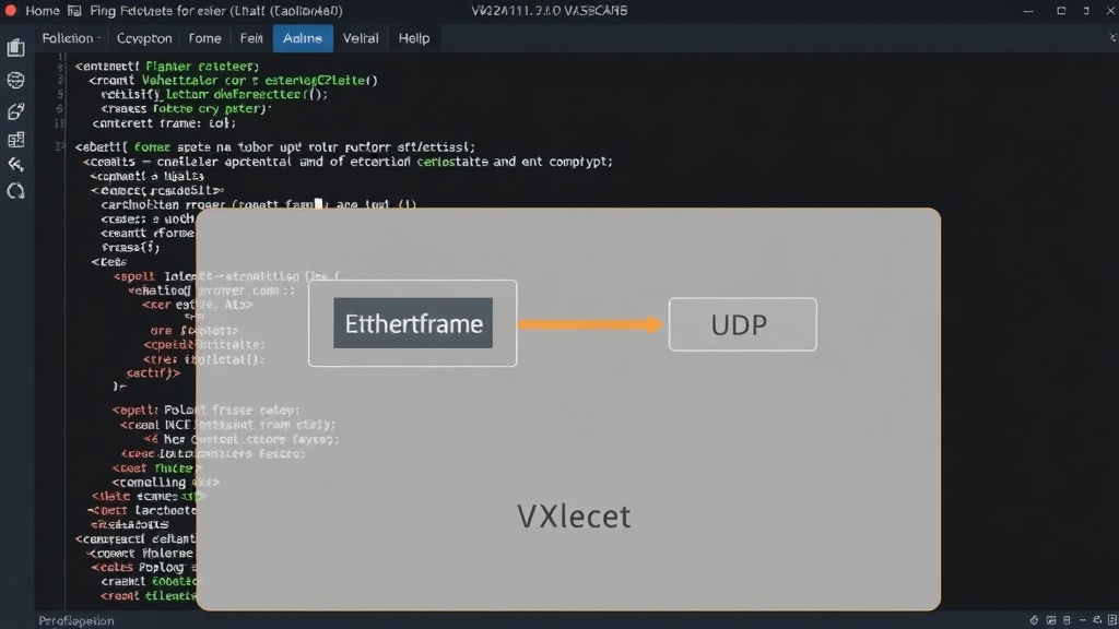 Diagram showing VXLAN encapsulation: Ethernet frame inside UDP inside IP packet
