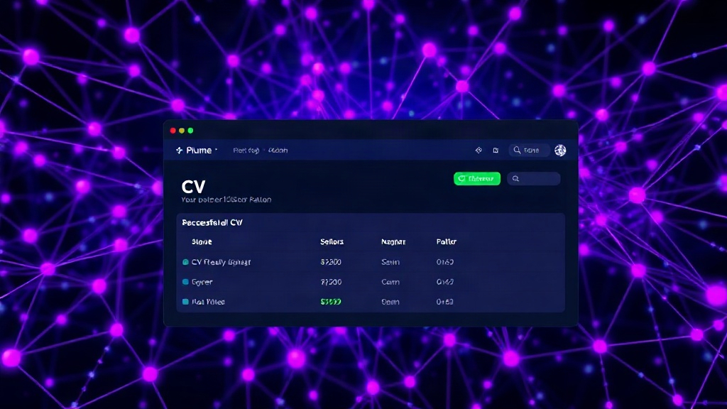 Plume dashboard showing successful CV import and processing status