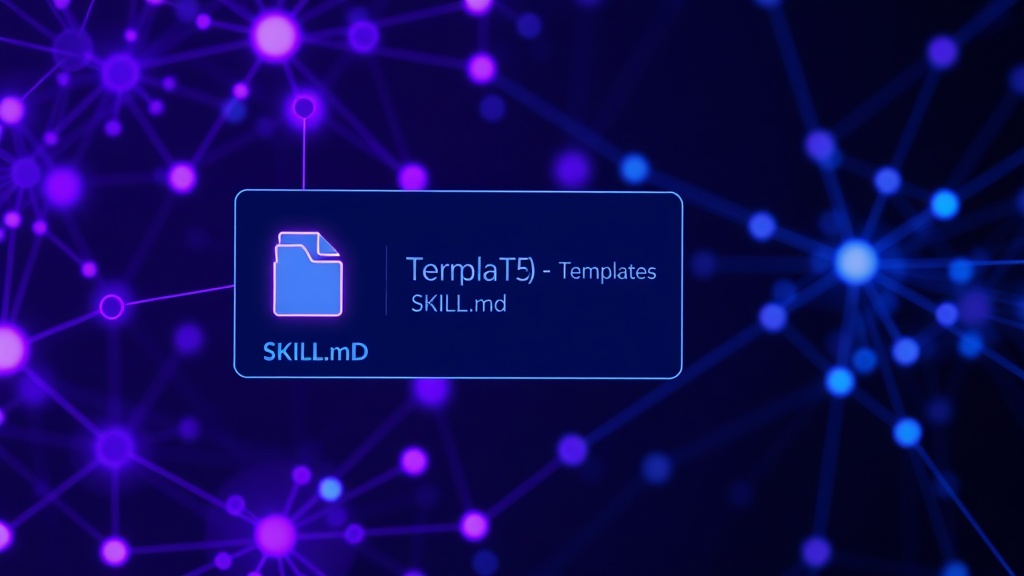 SKILL.md structure showing a skill folder with SKILL.md and templates directory