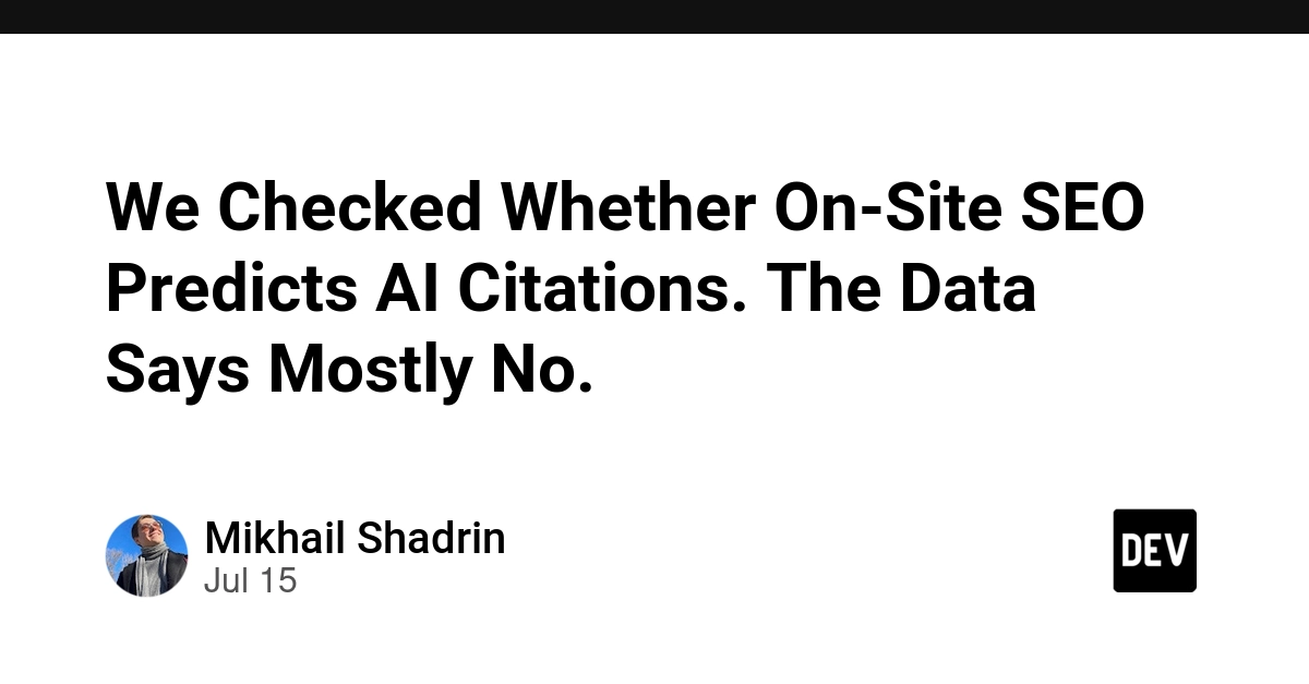 On-Site SEO Doesn't Predict AI Citations, Causabi Study Finds