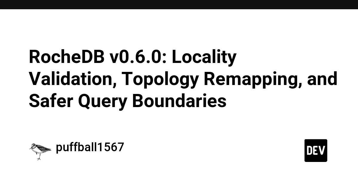 RocheDB v0.6.0 Enhances Data Locality and Topology Management