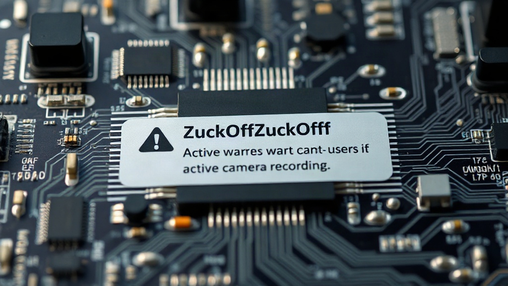 ZuckOff application interface showing an active camera alert