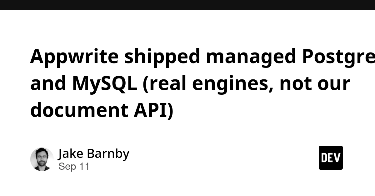 Appwrite Adds Managed PostgreSQL and MySQL