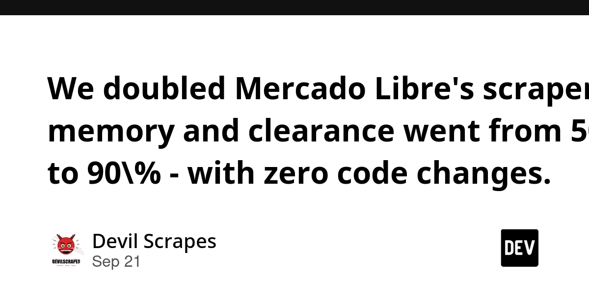 Mercado Libre Scraper Memory Doubled, Clearance Jumps 50% to 90% With No Code Changes