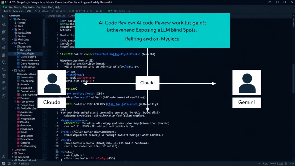 Diagram illustrating the adversarial AI code review workflow with Claude and Gemini agents.