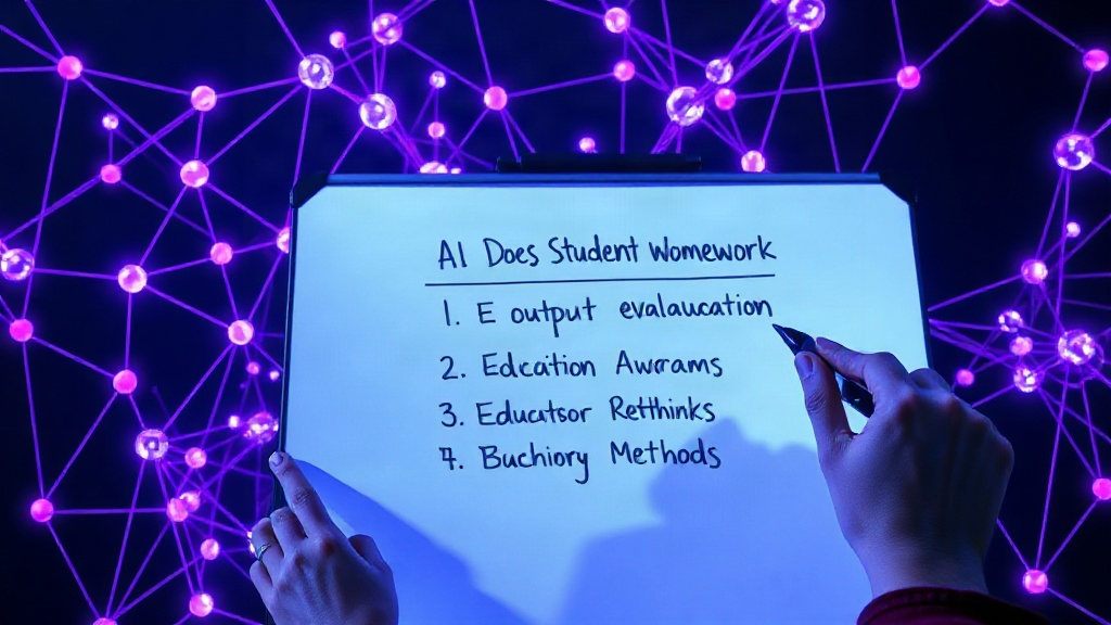 Educator demonstrating a whiteboard exercise on critical AI output evaluation