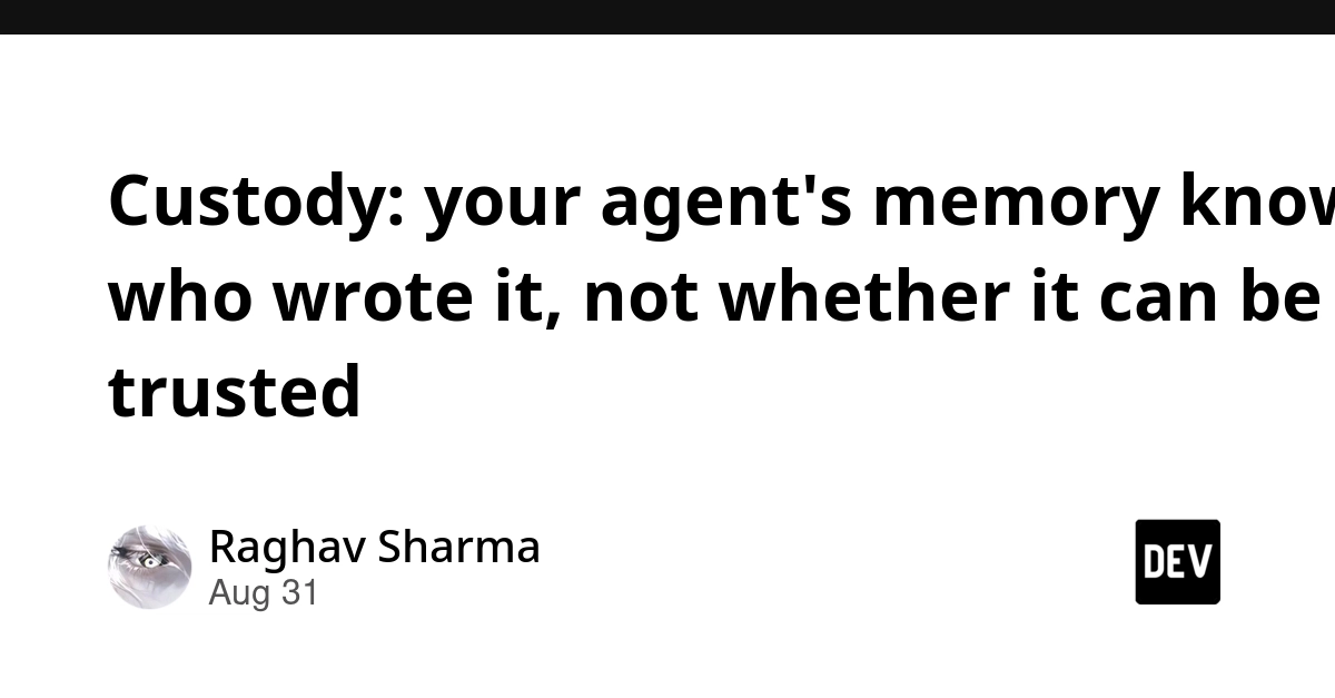 Agent Memory Systems Track Authorship, Not Trust, Exposing Security Risks