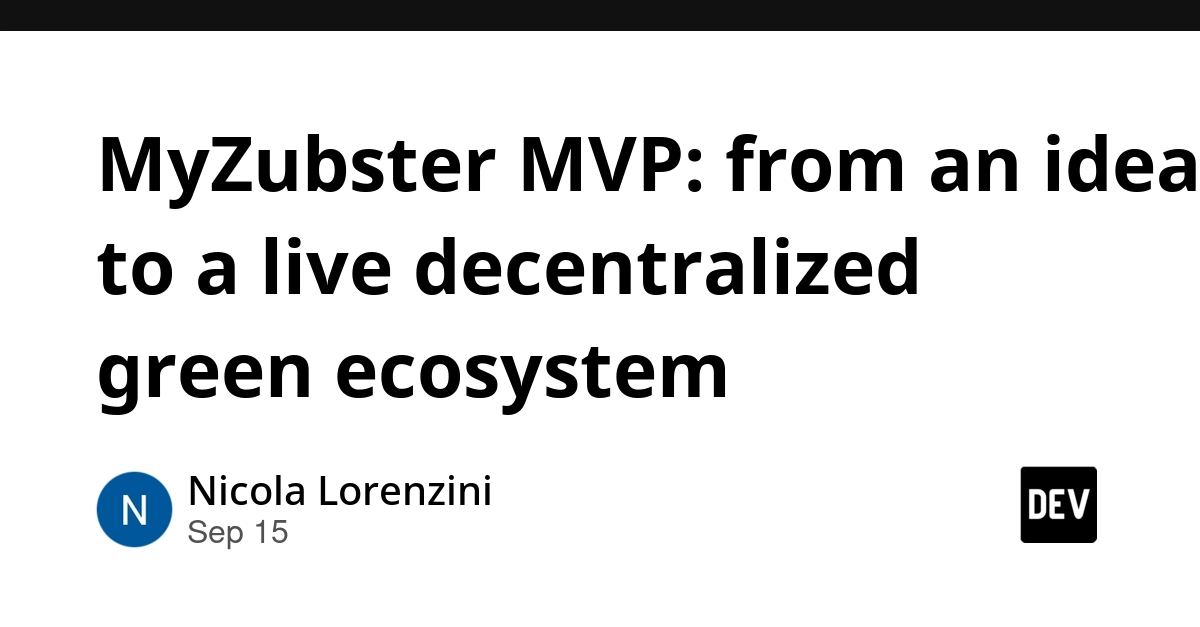 MyZubster MVP Launches: Decentralized Green Ecosystem with AI